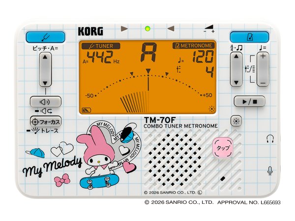 画像3: KORG　チューナー＆メトロノーム　TM-70C　コンタクトマイクセット　【数量限定サンリオコラボモデル 2026】 (3)