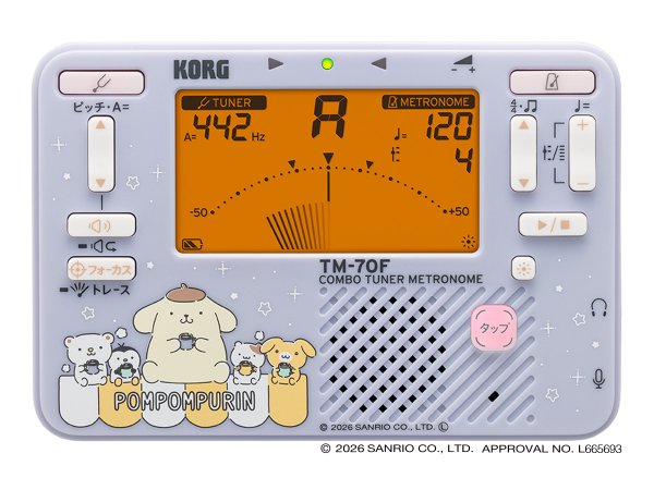 画像2: KORG　チューナー＆メトロノーム　TM-70C　コンタクトマイクセット　【数量限定サンリオコラボモデル 2026】 (2)