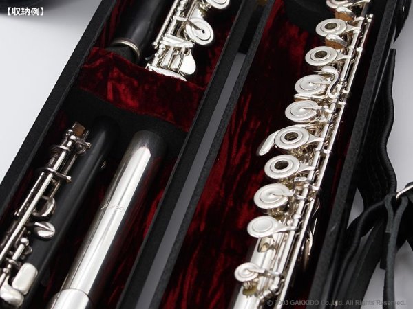 画像11: WISEMAN　シングル・ダブルフルートケース　【カーボンファイバー製】　【カーボンファイバー: Black】　【仕上げ: Gloss Lacquer】　【内装: Green / Red】　【即納可能品】 (11)