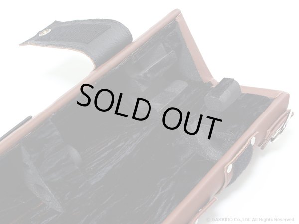 画像6: WISEMAN　シングル・ダブルフルートケース　【レザー製】　【レザー: Tan Laurel】　【内装: Black / Gold】 (6)