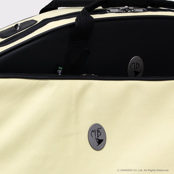 画像6: Marcus Bonna　ソプラノ＆アルトサックス用ダブルケース　【MBSSAS】　【レザー製】　【アイボリー×ブラック×シルバーメタルロゴ】　【特注モデル】 (6)