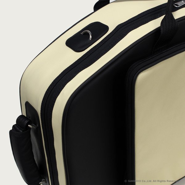 画像7: Marcus Bonna　ソプラノ＆アルトサックス用ダブルケース　【MBSSAS】　【レザー製】　【アイボリー×ブラック×シルバーメタルロゴ】　【特注モデル】 (7)