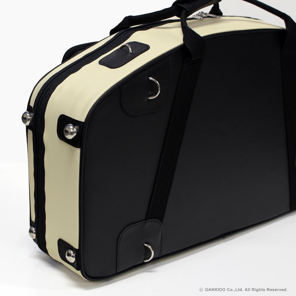 画像8: Marcus Bonna　ソプラノ＆アルトサックス用ダブルケース　【MBSSAS】　【レザー製】　【アイボリー×ブラック×シルバーメタルロゴ】　【特注モデル】 (8)