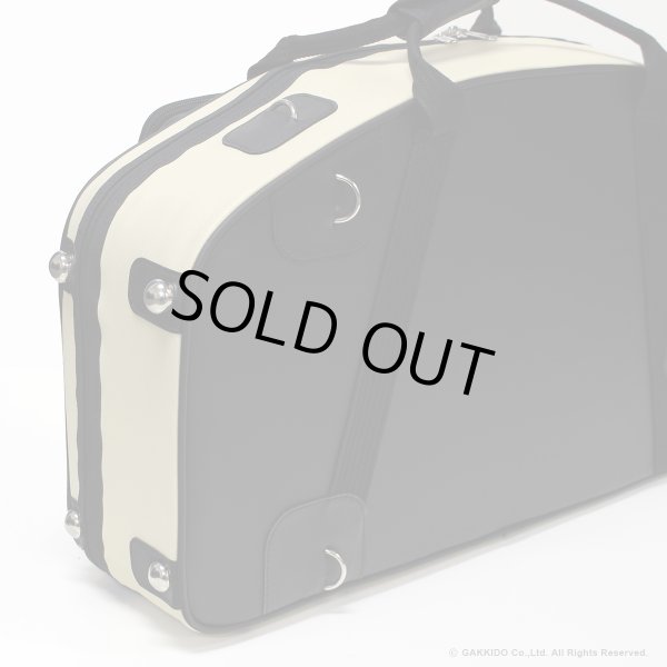 画像8: Marcus Bonna ソプラノ&アルトサックス用ダブルケース 【MBSSAS】 【レザー製】 【アイボリー×ブラック×シルバーメタルロゴ】 【特注モデル】 (8)