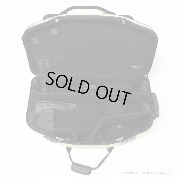 画像9: Marcus Bonna ソプラノ&アルトサックス用ダブルケース 【MBSSAS】 【レザー製】 【アイボリー×ブラック×シルバーメタルロゴ】 【特注モデル】 (9)