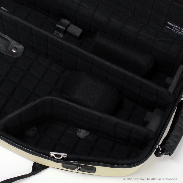 画像11: Marcus Bonna　ソプラノ＆アルトサックス用ダブルケース　【MBSSAS】　【レザー製】　【アイボリー×ブラック×シルバーメタルロゴ】　【特注モデル】 (11)